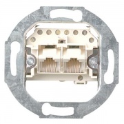 Мех-зм 2-ной тлф. розетки на две линии RJ11/12 (4/4) c "лапками"