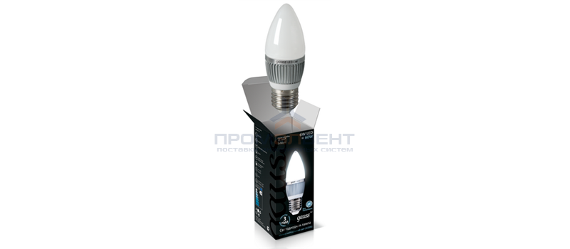 Лампа Gauss LED Candle 6W E27 4100K 1/10/100