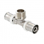 Тройник с переходом на наружную резьбу VALTEC VTm.233 - 16 x 1/2" (прессовой, для металлопл.труб)