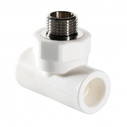 Тройник с переходом на наружную резьбу VALTEC VTp.733 - 25 x 1/2" (для полипропилен.труб, белый)