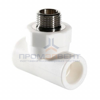 Тройник с переходом на наружную резьбу VALTEC VTp.733 - 32 x 1" (для полипропилен.труб, белый)