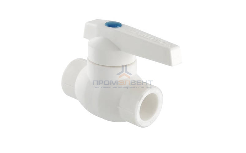 Кран шаровой VALTEC VTp.744 - 25 (c латунной обоймой, для полипропиленовых труб под пайку, белый)