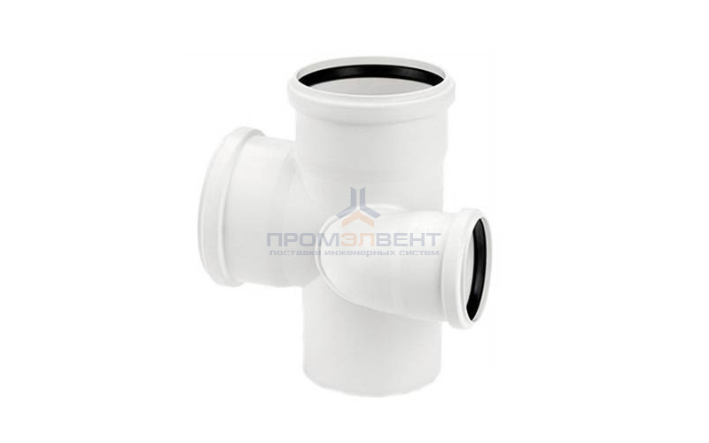 Крестовина с уменьшенным проходом справа REHAU RAUPIANO PLUS - 90 x 75 (для внутренней канализации)