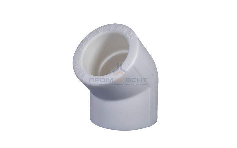 Отвод 45° KALDE - 20 (для полипропиленовых труб под пайку, цвет белый)