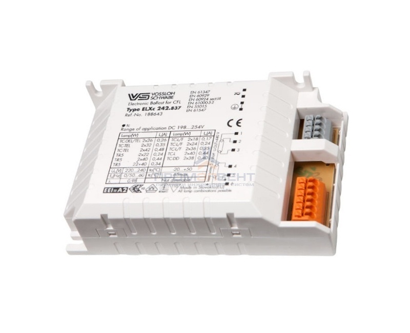 ЭПРА Vossloh Schwabe ELXc 242.837 2x18-42W для компактных люминесцентных ламп
