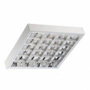 Накладной растровый светильник ЛПО418 4х18 Вт ЭПРА 620х620х85мм