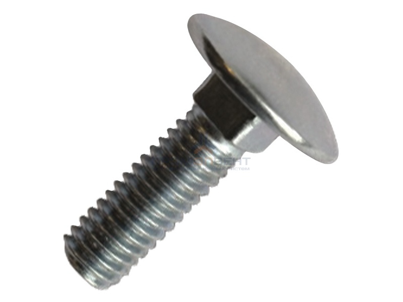 Винт с гладкой головкой и квадратным подголовником М6х16 оцинкованный DKC