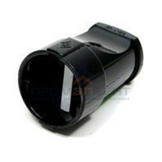 Штепсель (розетка) Makel 10А без заземления черный