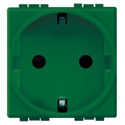 Розетка 2 модуля со шторками с/з винтовые клеммы  LivingLight Зеленый